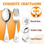 HaWare 12 Pieces Toddler Utensil Sets, Stainless Steel Kids Silverware Set Includes Toddler Forks and Spoons, Kids Safe Cutlery Set for Self Feeding, Cute Animal Handle Pattern, Dishwasher Safe