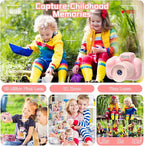 Temodu Kids Camera, Best Birthday Festival Toys Gifts for Girls Boys Age 3 4 5 6 7 8 9 10 11 12 Year Old, Digital Camera for Kids with Video, Toy Camera Toddler Camera for Girls with 32GB Card - Pink