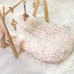 Hooyax Baby Lounger Cover 2 Pack - 100% Muslin Cotton Newborn Lounger Pillow Covers Only, Soft Breathable Infant Lounger Cover with Reinforced Stitching, Fits Most Standard Baby Loungers (Pink Floral)