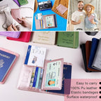 Melsbrinna Rfid Passport Holder for Travel women/Men, Cute Passport Wallet Rfid Blocking Card Slots, Rfid Passport Cover/CaseTravel Wallet, Passport Book Holder (1, Pink2)