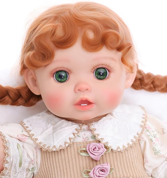Reborn Baby Dolls – 18 Inch Realistic Reborn Toddler Doll Country-Inspired Girl with Braided Hair, Straw Hat & Floral Layered Dress, Gifts for 3+ Year Old Girls, Collectors