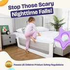ComfyBumpy 1-Pack Bed Rail for Toddlers 55.5" L x 19.5" H | Toddler Bed Rails for Twin, Full, Queen & King Mattress Size | Swing Down Rail Guard | Mattress Side Rail for Kids | White
