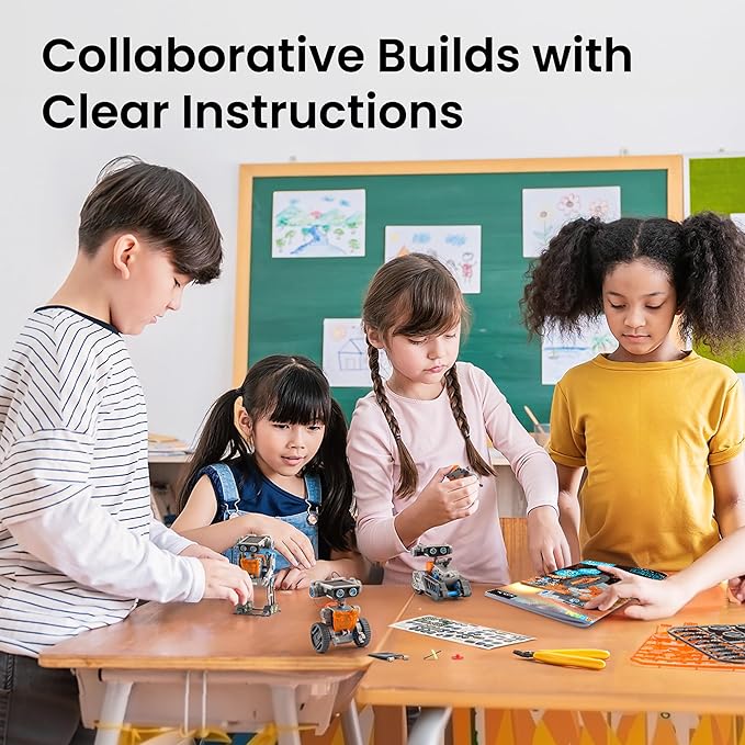 AOHU Solar Robot Building Kit STEM Gift for Boys Aged 8-13, DIY 15-in-1 Educational Science Building Toy, Solar or Battery Powered Robotic Set for Children Birthday with 212 Pieces