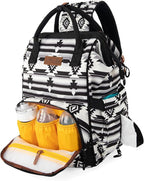 Wrangler Aztec Backpack Organized Daypack Travel Baby Bag with Stroller Strap and Side Bottle Pockets