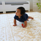 Cushmat Stylish Reversible Foam Play Mat (Large, Explorer - Gray Sand) - Soft, Waterproof, Durable Play mat for Infants, Babies, Toddler, Kids & Grownup - 6.5ft x 4.5ft