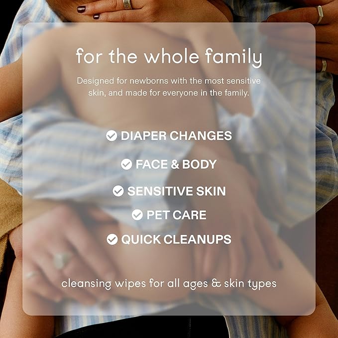 Raan, 100% Cotton Baby & Toddler Wipes, Unbleached, 99% Purified Water, Unscented, EWG verified, Made for Sensitive Skin, Extra Soft and Durable, 8 pack, 480 Count