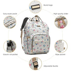 Diaper Bag Backpack, Diaper Bags for Baby Girls Boys, Baby Bags for Moms Dads, Nappy Changing Bag with Insulated Pockets,Multi-functional Waterproof Backpack with Stroller straps-Beige Flowers