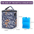 Breastmilk Cooler Bag with Ice Pack Fits 4 Baby Bottles Up To 9 Ounce Insulated Coolers Bag Breast Milk Cooler on the Go with Strap Baby Bottle Cooler Bag for Nursing Mom Daycare or Travel