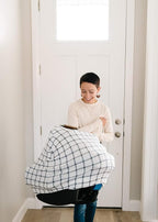 Baby Car Seat Cover Canopy and Nursing Cover Multi-Use Stretchy 5 in 1 Gift Ledger by Copper Pearl