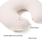 Organic Cover for Nursing Pillow • Premium Quality 100% Cotton Oeko-Tex Standard • Cover for Breastfeeding and Bottle Feeding Pillow • Soft and Breathable • Only Cover (Lilac waffle)