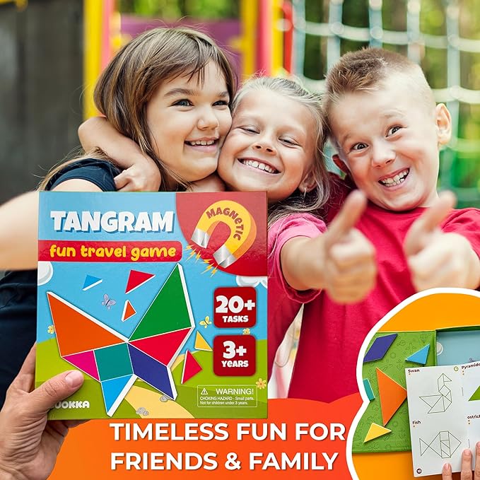 QUOKKA Magnet Game for Kids 3-5 - Tangram Game Kids Ages 4-8 - Travel I Road Trip I Plane I Car Ride - Magnetic Toddler Travel Puzzles
