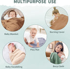 Muslin Swaddle Blankets for Newborn, 2 Pack Breathable Soft Receiving Blanket, Large 41 x 41 inches Swaddle Wrap Burping Clothes, Essentials Infant Shower Items. (Gray & Green)