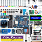 SunFounder Elite Explorer Kit with Original Arduino Uno R4 WiFi, RoHS Compliant, Bluetooth IoT ESP32 IIC LCD1602 OLED, Super Starter Kit, Online Tutorials & Video Courses for Beginners & Engineers