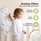 KeaBabies Toddler Pillow with Pillowcase, Jumbo 14X20 - Soft Organic Cotton Toddler Pillows for Sleeping - Machine Washable - Perfect for Travel, Toddler Bed Set (KeaSafari)