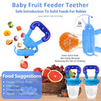 WAJIAYON Baby Fruit Feeder Pacifier | Infant Food Feeder Pacifier & Food Dispensing Spoon | Fresh Fruit Teethers for Babies | Silicone Feeder Baby,Mesh teethers for Babies Gifts for Boys and Girls