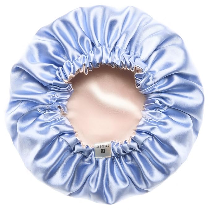YANIBEST Baby Satin Bonnet Sleep Cap - Double Layer Reversible Adjustable Silky Satin Cap for Infant Toddler(5-12Year,Sky Blue)