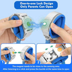 Accmor Anti Lost Wrist Link with Induction Lock, Upgraded Toddler Leash, Reflective Kids Wrist Leash for Baby, Child Walking Wristband Leashes with Magnetic Unlock Design for Boys, Dark Blue (6.5ft)