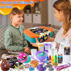 Metallic Slime Kit for Girls, Glimmer Crunchy, Galaxy Slime Making Kit for Girls Boys 6-12, Glow in The Dark DIY Slime Kit with Add-ins, Foam Balls, Charms, Glitters, Party Favors Gift Toys for Kids