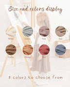 Doboi 8PCS Baby Girls Hair Clips Fable Hair Bows Cotton Linen Bows for Girls Hair Accessories for Baby Toddlers Kids （Includes Beige Cutout Hair Clip）