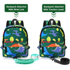 Accmor Toddler Backpack Leash, Cute Baby Backpacks with Anti Lost Wrist Link, Mini Kids Backpack Harness Leash for Outdoor Travel, Adorable Dinosaur Backpack Tether Walking Harness for Boys 1-3