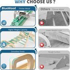 BlueWood 10-in-1 Pikler Triangle Set, Toddler Climbing Toys Indoor, Montessori Climber, Baby Jungle Gyms with Arch, Extra Rope Ladder & Footprint Balance Beam - Emerald Forest