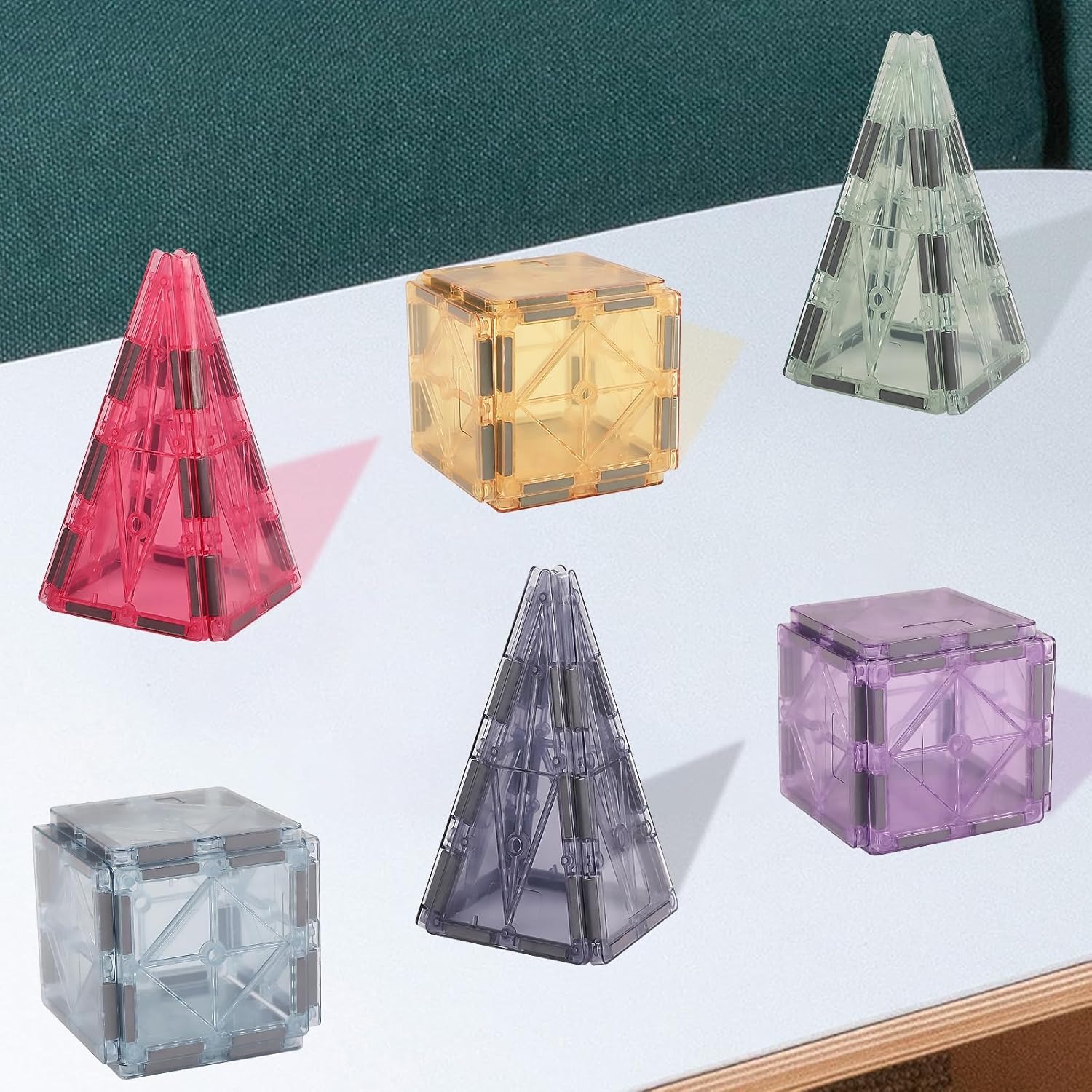 Magnetic Tiles 40pcs Morandi 3D Building Tiles Kids Toys for 3 4 5 6 7 8+ Years Old Boys Girls Magnet Toys STEM Educational Learning Magnet Toy Set