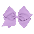 Wee Ones Girls' Plain Wrap Classic Grosgrain Hair Bows on a WeeStay No-Slip Hair Clip, Handmade, Mini King, Light Orchid