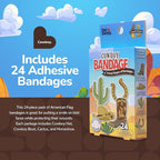 BioSwiss Bandages, Cowboy Shaped Self Adhesive Bandage, Latex Free Wound Care, Fun First Aid Kit Supplies for Kids and Adults, 24 Count