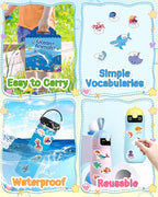 Benresive Reusable Sticker Book for Toddlers 2-4 Years, Fun Travel Stickers for Kids, Waterproof Sticker Books for Toddlers 1-3, Crafts Activities for Todddlers 1-3 2-4 3-5 - Ocean Animals