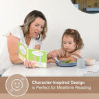 Made in USA Spoon la la Toddler Utensils Set (2 Pack) & Board Book - Spoon & Fork for Kids, Self-Standing 3D Ergonomic Cat & Dog Handles, BPA-free, Dishwasher Safe Baby Silverware (Blue)