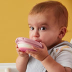 b.box Fill + Feed (Lullaby Blue) | Reusable Baby Food Pouch | For Babies & Toddlers 4m+ | Silicone/Nylon Pouch, BPA-Free Lid | Dishwasher & Microwave Safe | 110mL (3.7oz, ½ Cup) Capacity