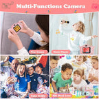 Kids Camera,HD Digital Video Camera with Protective Cover,Childrens Toys for 3 4 5 6 7 8 9 Year Old Boys/Girls,Selfie Camera for Kids,Christmas Birthday Gifts with 32GB SD Card (Unicorn Pink)