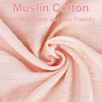 2 Pack Muslin Fitted Crib Sheets for Baby Girls & Boys-Neutral Breathable Crib Mattress Protector for Standard Crib Mattress (28"x 52")-Soft No Slip Toddler Cotton Bedding-Blush & White