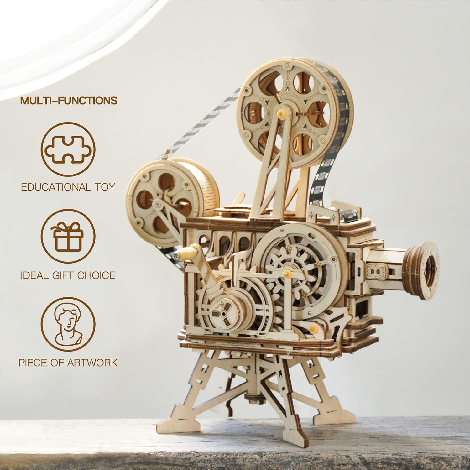 ROKR 3D Wooden Puzzles Vitascope for Adults - Model Building Kits Mechanical Construction for Adults to Build, Educational Brain Teaser DIY Crafts Kits, Halloween Collection Gifts for Men (Vitascope)