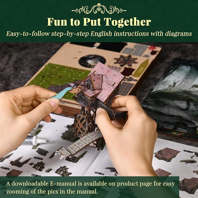 Book Nook Kit, 3D Wooden Puzzle Dollhouse Booknook, Gifts for Family, Lover (Down The Rabbit-Hole Alice in Wonderland)