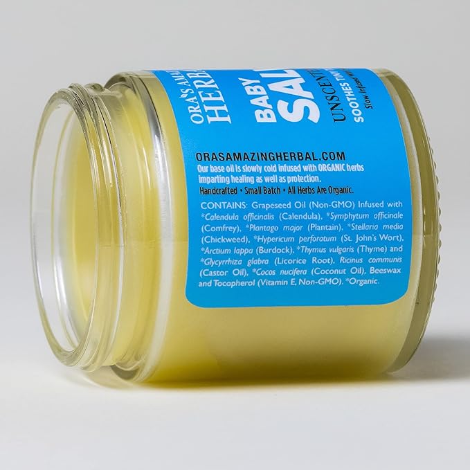Baby Salve, Diaper Balm Ointment, Newborn Salve, Natural Baby Cream with Calendula, 1 oz Travel Size, Ora's Amazing Herbal