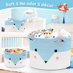 Large Baby Basket Toy Storage 3 Pack, (20"x13.8") Woven Baby Laundry Basket Blanket Basket, Stuffed Animal Storage, Baby Gift Basket Empty, Toy Basket for Kids, Dog, Cat.