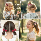 20pcs small red & pink hair bows for girls.Cute baby hair bows,Non-slip alligator hair clips.Toddlers bow clips,Handmade hair accessories for little girls gift set.