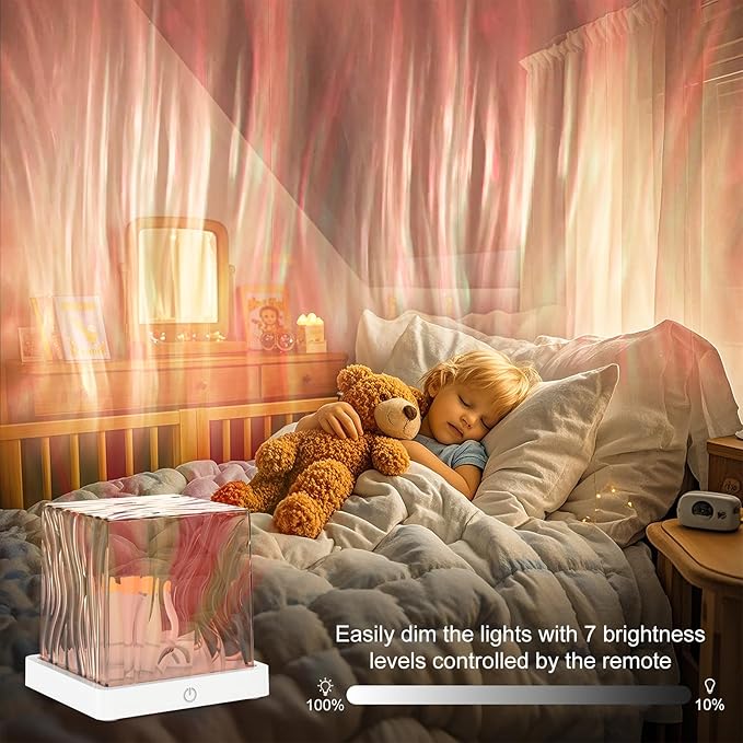 Northern Lights Projector, 16 Colors Rechargeable Aurora Light Projector & Mood Lighting Galaxy Lamp, Aurora Water Ripple Projector Light with Remote Control for Room Decorations,Cool Lights