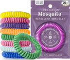 25 Pack Mosquito Repellent Bracelets, DEET-Free for Kids & Adults, Individually Wrapped Bands