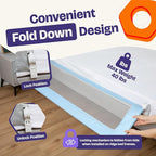 ComfyBumpy 1-Pack Bed Rail for Toddlers 55.5" L x 19.5" H | Toddler Bed Rails for Twin, Full, Queen & King Mattress Size | Swing Down Rail Guard | Mattress Side Rail for Kids | Blue