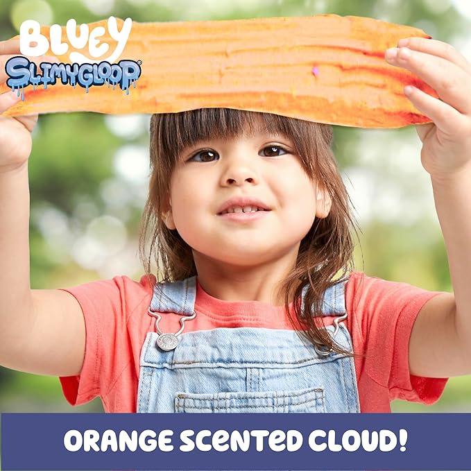 Bingo Premium Cloud Slime - Orange-Scented Fluffy Pre-Made Slime with Mix-Ins, Bluey Party Favors for Kids 8-12, Girls 8-10, Toddler Travel Toys