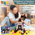 Goody King 100PCS Space Rocket Magnetic Building Blocks |Space Adventure Magnetic Tile Set, STEM Montessori Stacking Toy, Building Playsets for Boys and Girls Ages 3-10,Sensory Tile Christmas