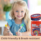 Lebze Washable Jumbo Crayons for Toddlers, 24 Colors Non Toxic Crayons Set, Large Baby Crayons Kids, Gift for Boys and Girls Flower Monaco