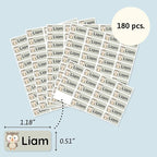 Personalized Name Labels for Kids (180) – Custom Waterproof & Durable Stickers for Clothing, Daycare, Office & School Supplies - Forest Animals