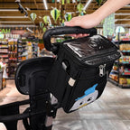 Baby Stroller Organizer Bag，Small Diaper Bag - Universal Stroller Organizer With Insulated Cup Holder,Pocket With Baby Wipes Dispenser，Adjustable Shoulder Strap(Black)