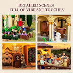 Farm Vineyard-Estate Lighting Building-Bricks-Set - 2800 Pcs Winery Chateau House Collection LED Light Wine Cottage Model Display Set for Adults and Farm Series Building Collectors