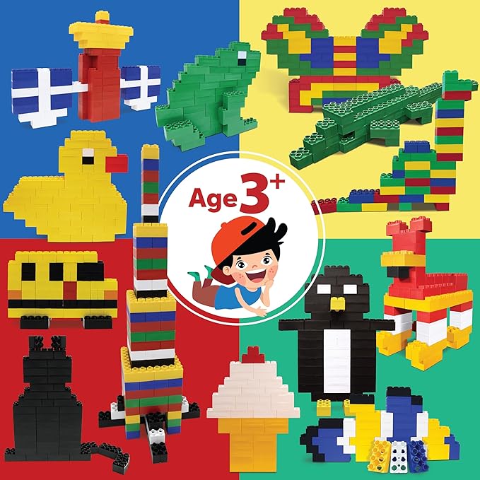 Large Building Blocks for Kids Ages 3-8 – 432 Piece Mega Set – Indoor & Outdoor STEM Toy for Boys & Girls