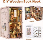 Book Nook Kit - Sewing Room DIY Miniature House Dollhouse Kit for Adults and Teens, Booknook Tiny House Bookshelf Decor 3D Wooden Puzzle, Gifts for Family and Friends