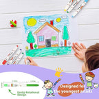 Lebze Washable Jumbo Crayons for Toddlers, 24 Colors Non Toxic Crayons Set, Large Baby Crayons Kids, Gift for Boys and Girls Flower Monaco